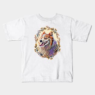 Floral Corgi Kids T-Shirt